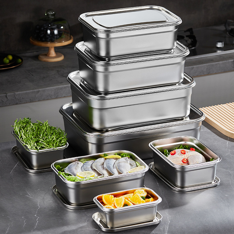 Meal Prep Lunch Boxes - กล่องอาหารกลางวันสแตนเลสสตีลเก็บอุณหภูมิ304กล่องมีขอบปิดผนึกสำหรับนักเรียนคนงานเก็บอาหารสดแบบพกพากันรั่วกล่องปิกนิก