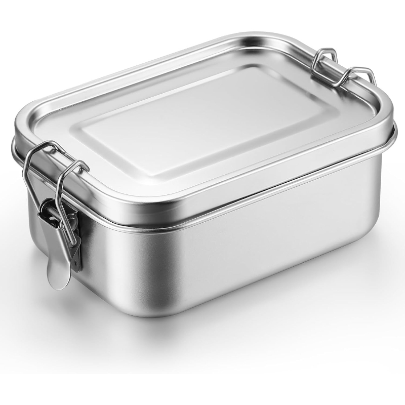 Meal Prep Lunch Boxes - ภาชนะเก็บอาหารสแตนเลสพร้อมฝาปิด กล่องอาหารกลางวัน กล่องจัดระเบียบตู้เย็น กล่องเตรียมอาหาร กล่องอาหารพกพาสำหรับกิจกรรมกลางแจ้ง