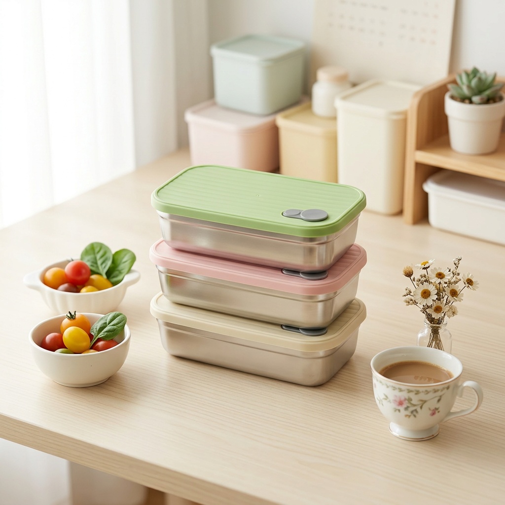 Meal Prep Lunch Boxes - กล่องอาหารกลางวันสแตนเลส กล่องอาหารโลหะ ใช้กับไมโครเวฟได้ ภาชนะเก็บอาหาร ซ้อนกันได้ ป้องกันการรั่วซึม