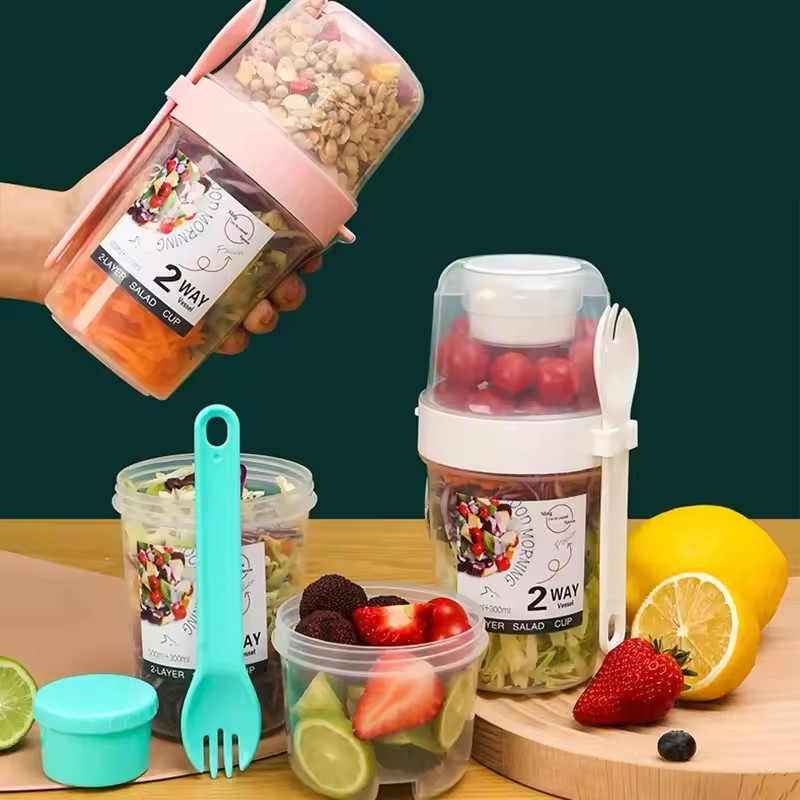 Meal Prep Gym - ถ้วยสลัดข้าวโอ๊ต 500 มล. + 300 มล.