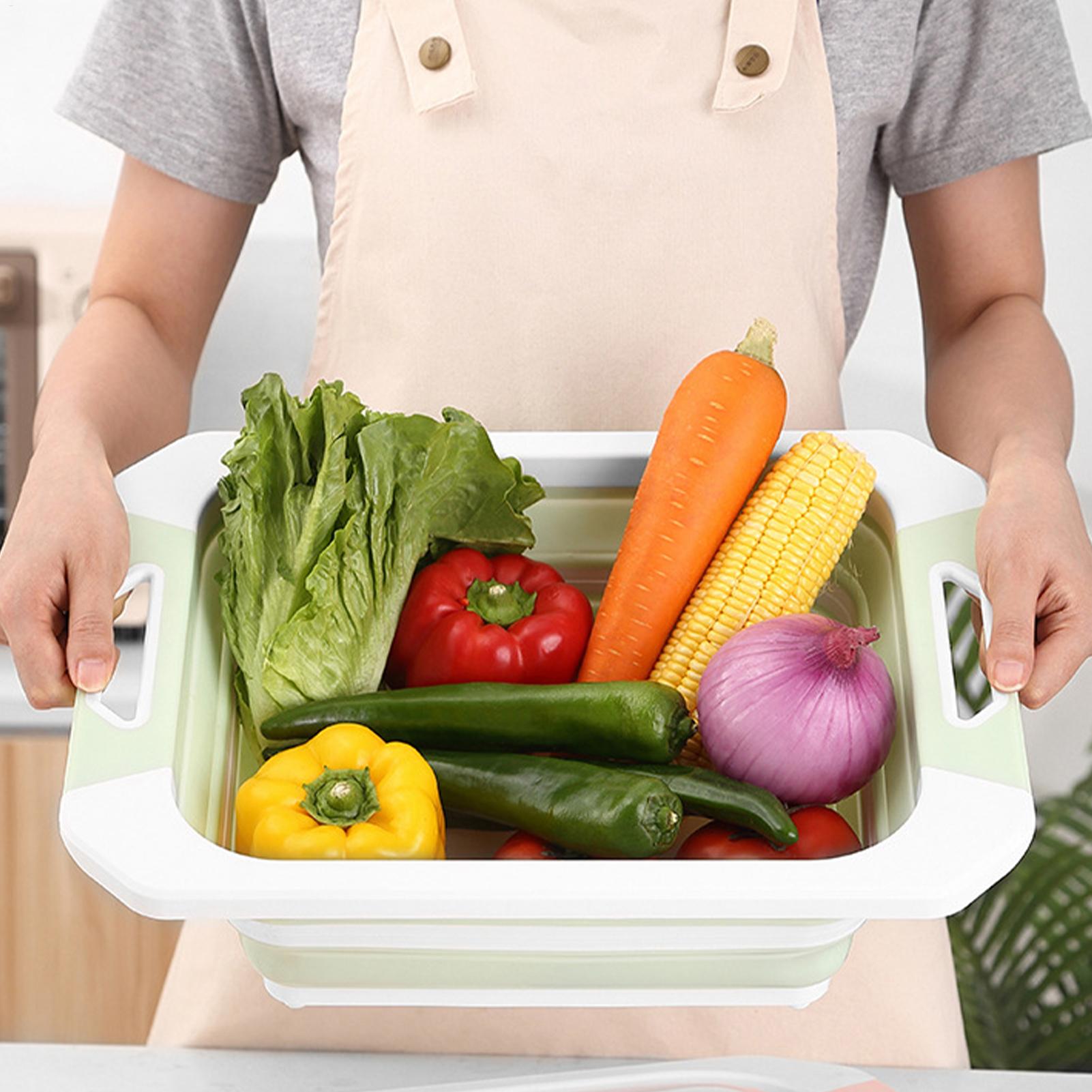 Meal Prep Cutting - เขียงพับได้อเนกประสงค์ พร้อมถังเก็บของ สำหรับเตรียมอาหาร เขียงพับได้พร้อมอ่างสำหรับเนื้อ ผลไม้ ผัก