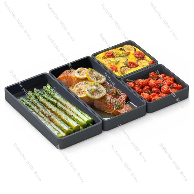 Meal Prep No Microwave - แผ่นกั้นถาดอบ Y92A สำหรับการทำอาหารและเตรียมอาหารอย่างง่ายดาย - ถาดซิลิโคนเคลือบกันติด ใช้ได้กับเตาอบ