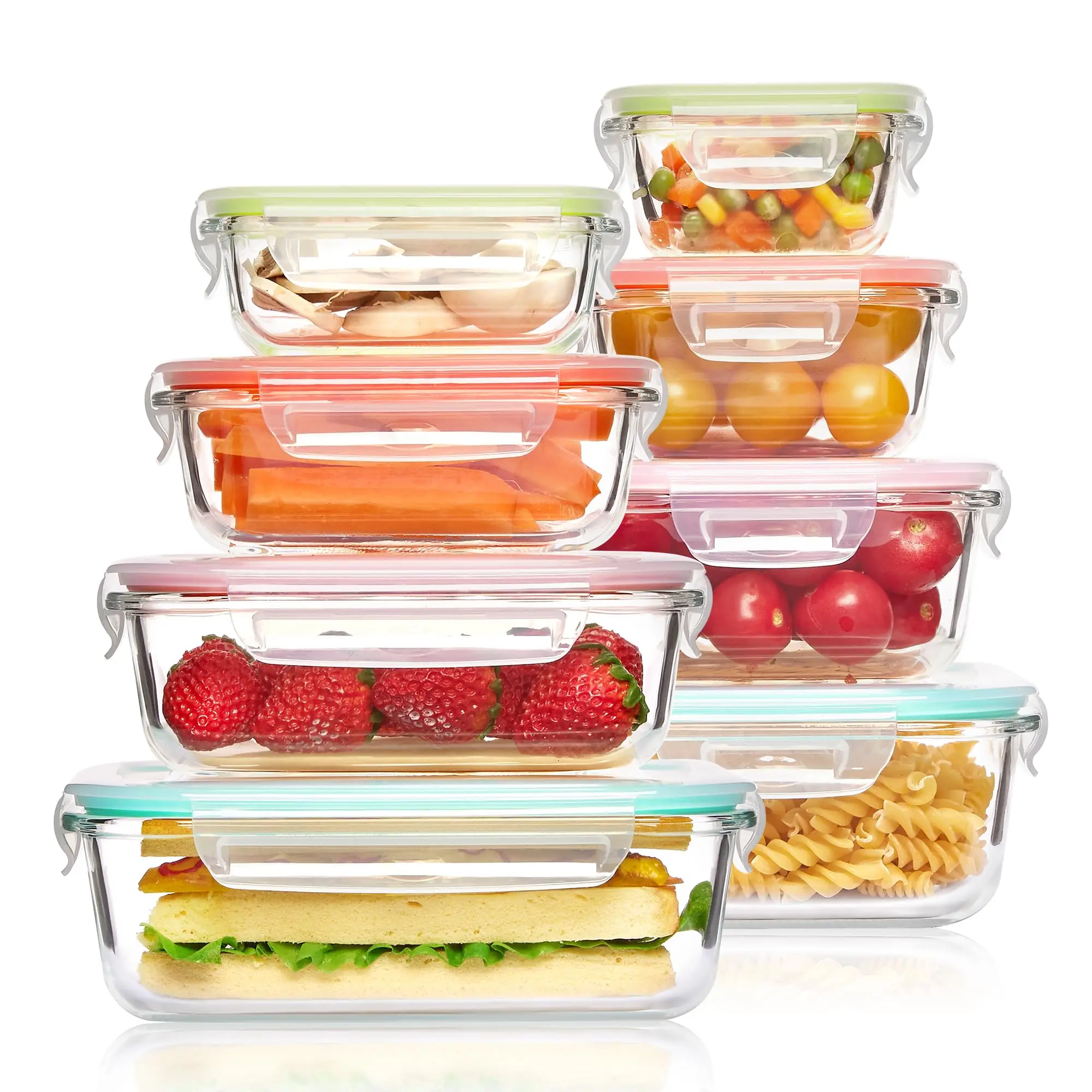 Meal Prep Lunch Boxes - กล่องข้าวแก้วภาชนะเก็บอาหาร, อุปกรณ์เตรียมอาหาร, กล่องเบนโตะสุญญากาศ, สําหรับไมโครเวฟ, เตาอบ, ตู้แช่แข็งและเครื่องล้างจาน,