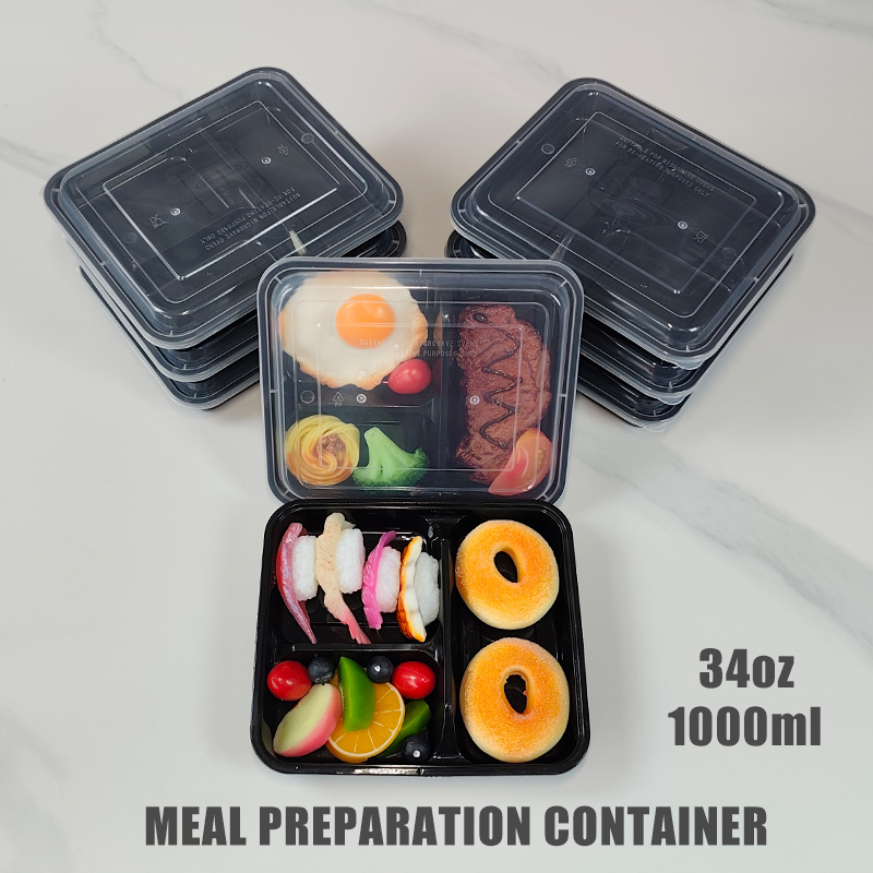 Meal Prep Gym - กล่องเตรียมอาหาร 3 ช่อง ขนาด 34 ออนซ์/1000