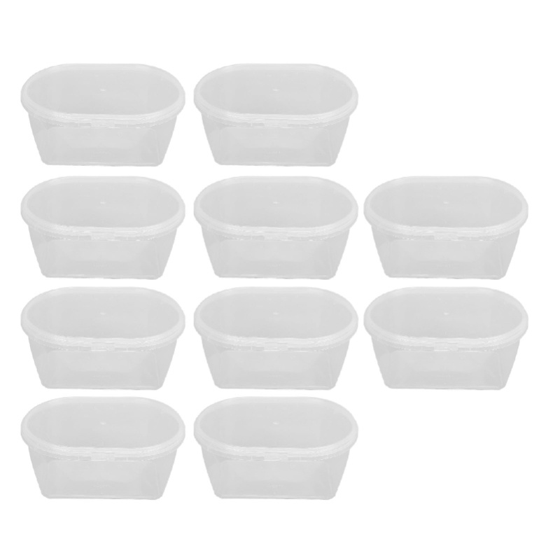 Meal Prep No Microwave - กล่องเก็บของ 10 ชิ้นพร้อมฝาปิดภาชนะพลาสติก PP ปลอดภัยสำหรับไมโครเวฟสำหรับเตรียมอาหารและบรรจุภัณฑ์อาหารความจุ 1100