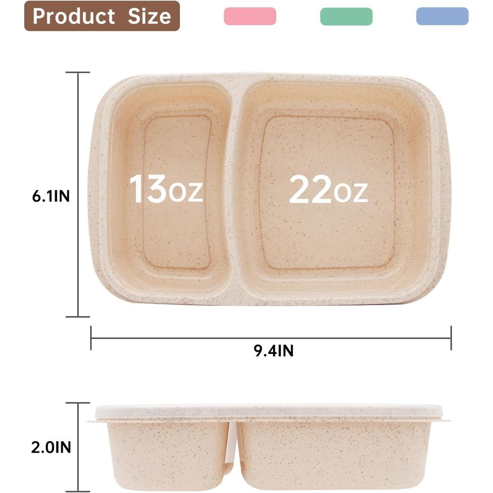 กล่องอาหารกลางวันเบนโต 4 แพ็ค, - Meal Prep Lunch Boxes บทวิจารณ์และราคา