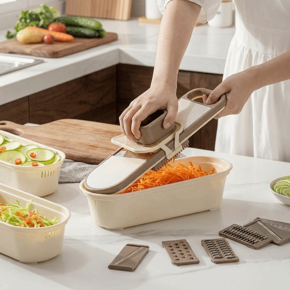 เครื่องตัดผักแบบมือหมุนพร้อมที - Meal Prep Manual บทวิจารณ์และราคา