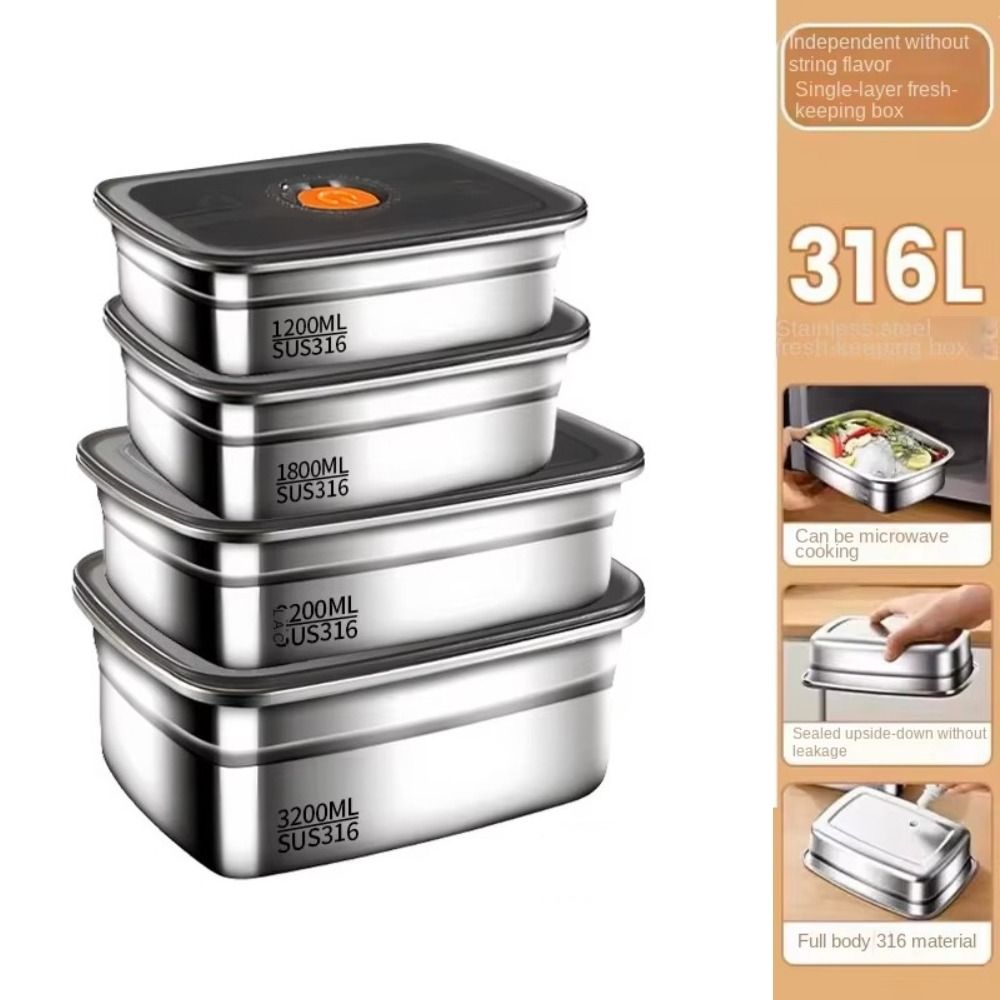 สแตนเลสตั้งแคมป์กล่องอาหารกลาง - Meal Prep Lunch Boxes บทวิจารณ์และราคา
