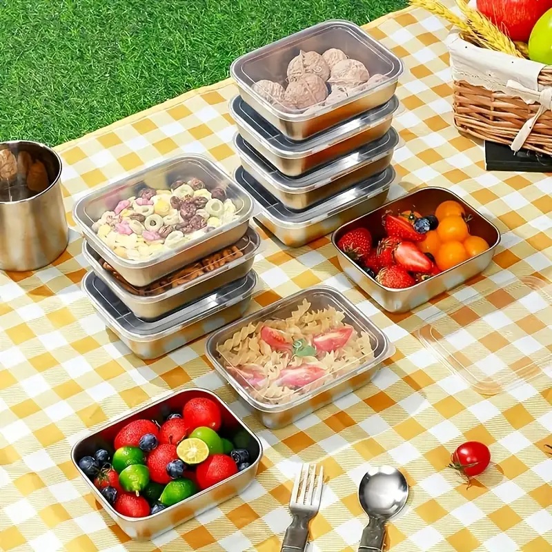 กล่องเก็บอาหารสแตนเลส 5 ชิ้น ก - Meal Prep Lunch Boxes บทวิจารณ์และราคา