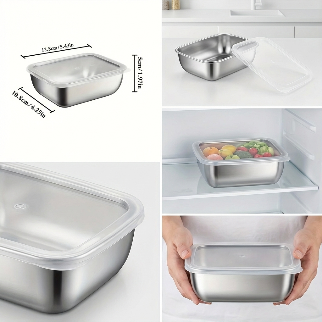 กล่องเก็บอาหารสแตนเลส 5 ชิ้น แ - Meal Prep Lunch Boxes บทวิจารณ์และราคา