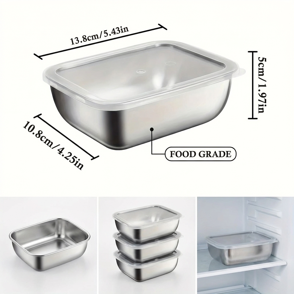 กล่องเก็บอาหารสแตนเลส 5 ชิ้น แ - Meal Prep Lunch Boxes บทวิจารณ์และราคา