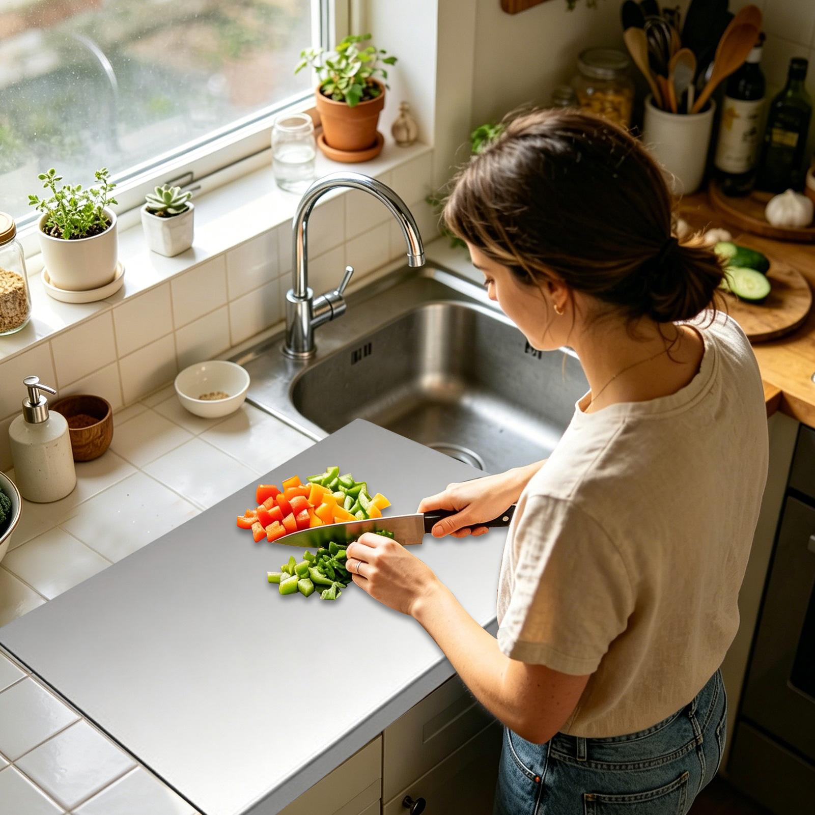 เขียงสแตนเลสสำหรับครัว ป้องกัน - Meal Prep Cutting บทวิจารณ์และราคา