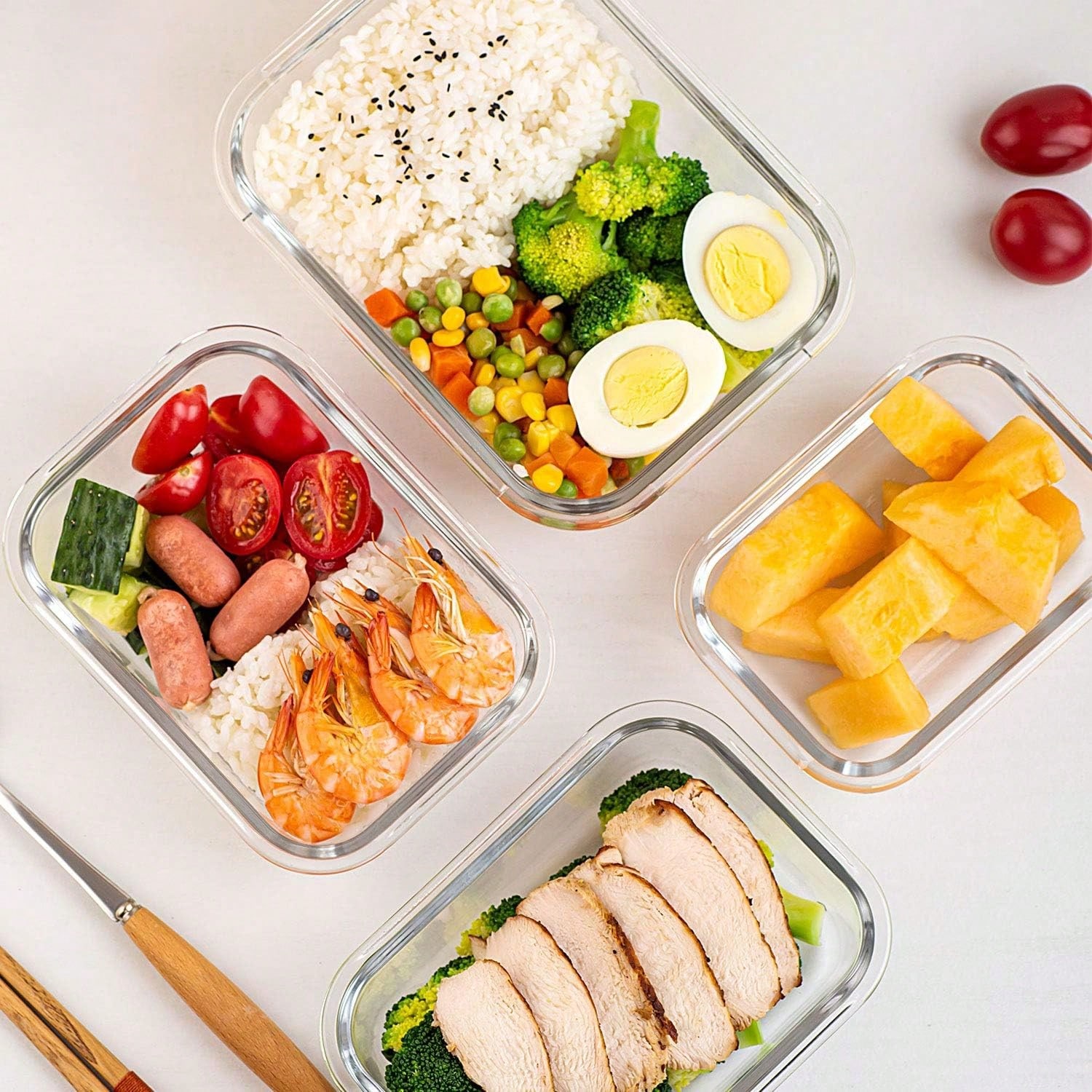 ชุดกล่องแก้วสำหรับเตรียมอาหาร  - Meal Prep Lunch Boxes บทวิจารณ์และราคา