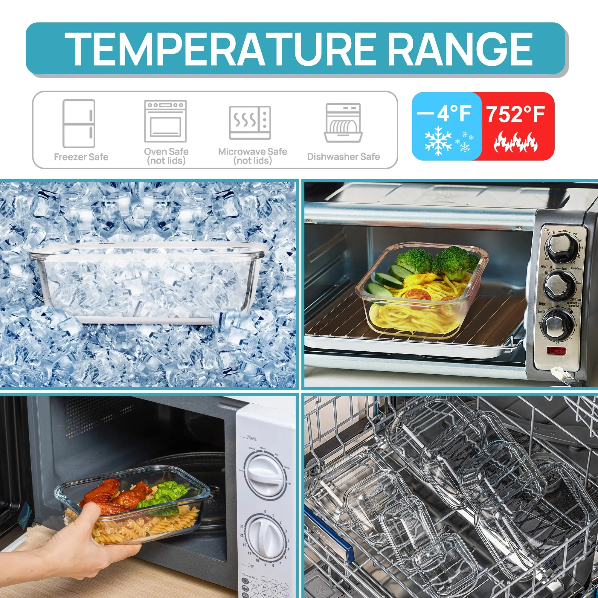 กล่องข้าวแก้วภาชนะเก็บอาหาร, อ - Meal Prep Lunch Boxes บทวิจารณ์และราคา