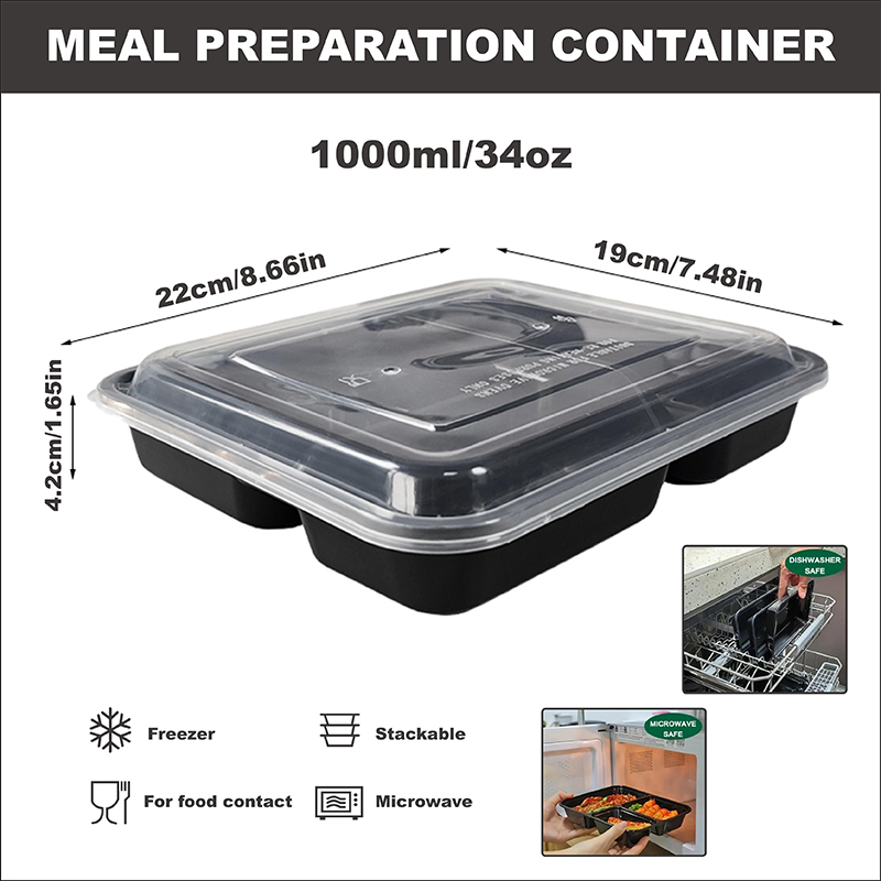 กล่องเตรียมอาหาร 3 ช่อง ขนาด 3 - Meal Prep Gym บทวิจารณ์และราคา