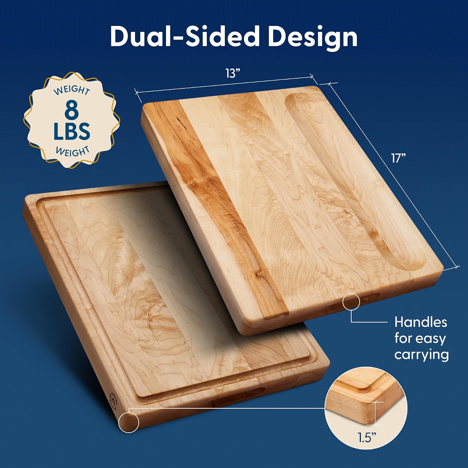 เขียงไม้เมเปิลแข็ง ขนาด 17x13x - Meal Prep Cutting บทวิจารณ์และราคา