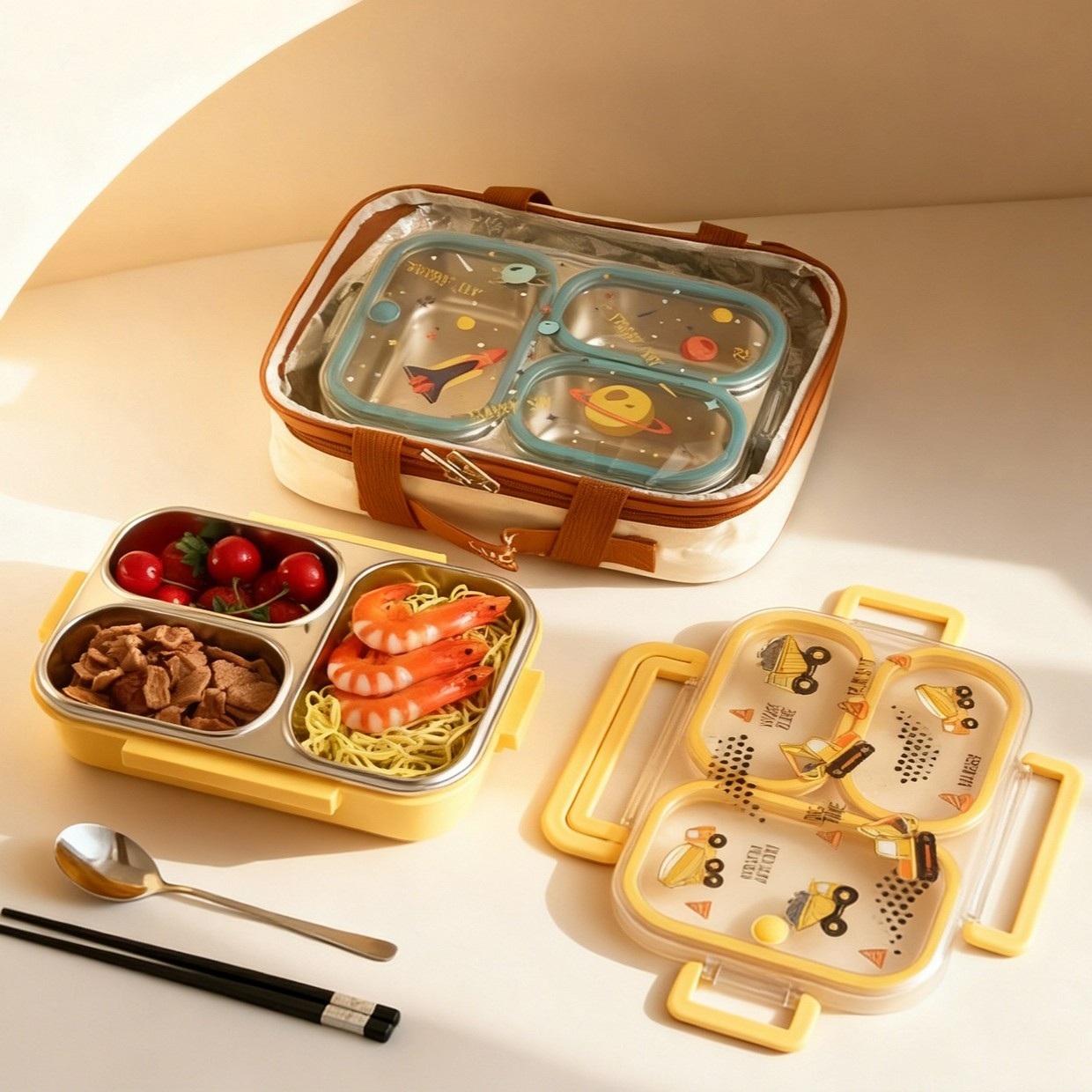 กล่องอาหารกลางวันเด็กขนาดใหญ่ล - Meal Prep Lunch Boxes บทวิจารณ์และราคา